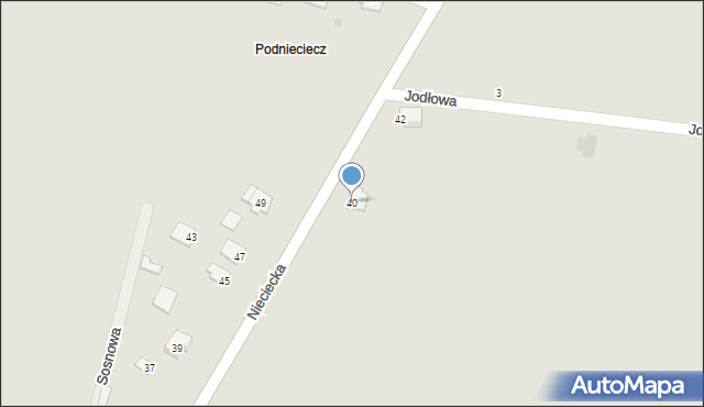 Sokołów Podlaski, Nieciecka, 40, mapa Sokołów Podlaski