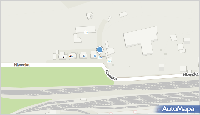 Sosnowiec, Niwecka, 10, mapa Sosnowca