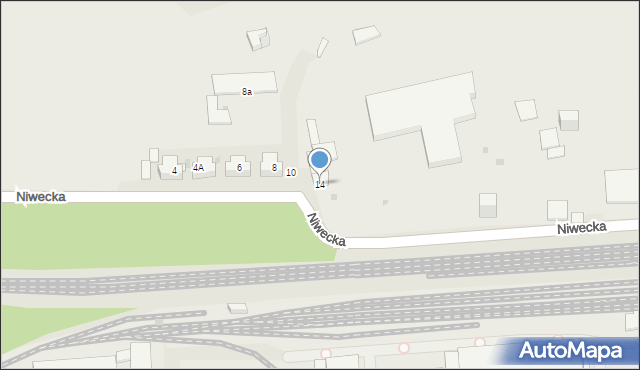 Sosnowiec, Niwecka, 14, mapa Sosnowca