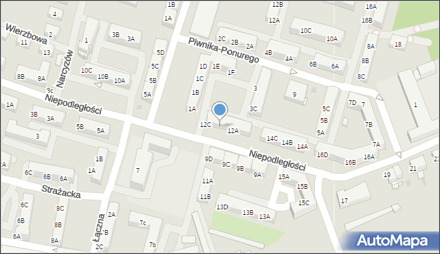 Sosnowiec, Niepodległości, 12B, mapa Sosnowca