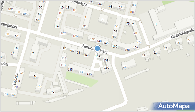 Sosnowiec, Niepodległości, 15A, mapa Sosnowca