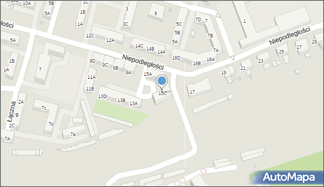 Sosnowiec, Niepodległości, 15C, mapa Sosnowca