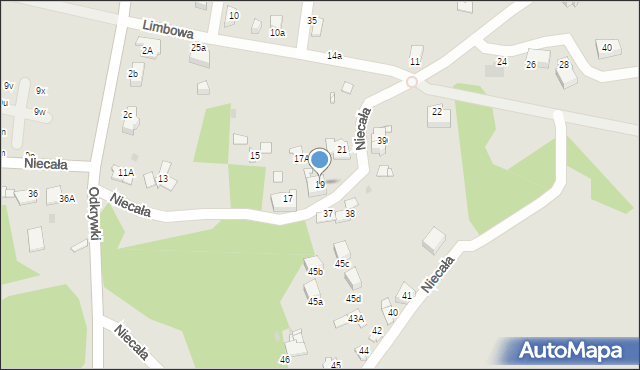 Sosnowiec, Niecała, 19, mapa Sosnowca