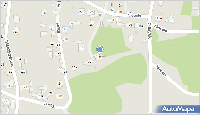 Sosnowiec, Niecała, 33, mapa Sosnowca