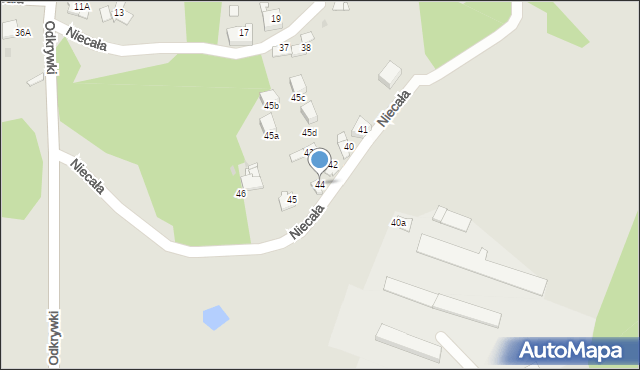 Sosnowiec, Niecała, 44, mapa Sosnowca