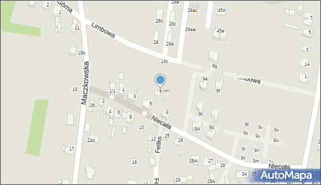 Sosnowiec, Niecała, 7, mapa Sosnowca