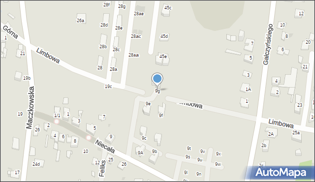 Sosnowiec, Niecała, 9g, mapa Sosnowca