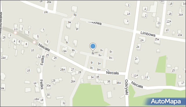 Sosnowiec, Niecała, 9s, mapa Sosnowca