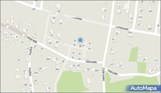 Sosnowiec, Niecała, 9u, mapa Sosnowca