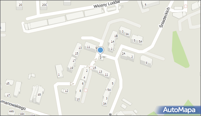 Sosnowiec, Niemcewicza Juliana Ursyna, 2, mapa Sosnowca