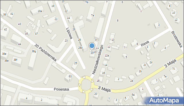 Środa Wielkopolska, Niedziałkowskiego Mieczysława, 13, mapa Środa Wielkopolska