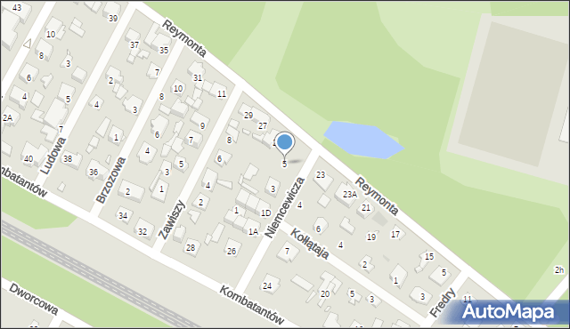 Sulejówek, Niemcewicza Juliana Ursyna, 5, mapa Sulejówek