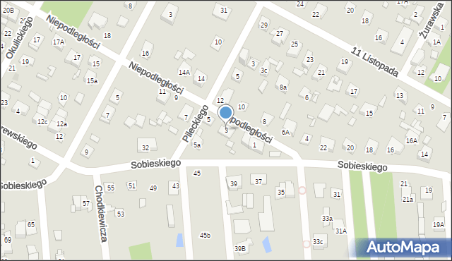 Sulejówek, Niepodległości, 3, mapa Sulejówek