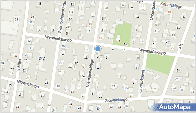Sulejówek, Niemojewskiego, 14, mapa Sulejówek