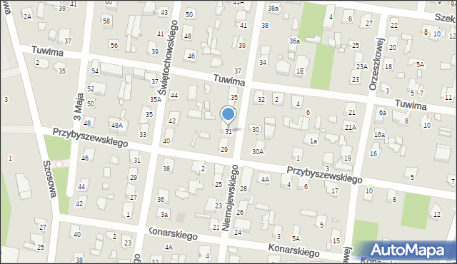 Sulejówek, Niemojewskiego, 31, mapa Sulejówek