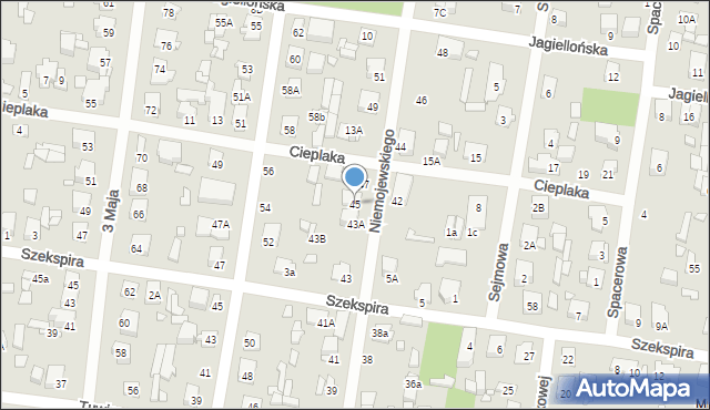 Sulejówek, Niemojewskiego, 45, mapa Sulejówek