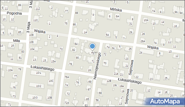 Sulejówek, Niemojewskiego, 73, mapa Sulejówek