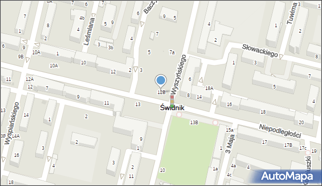 Świdnik, Niepodległości, 12B, mapa Świdnika