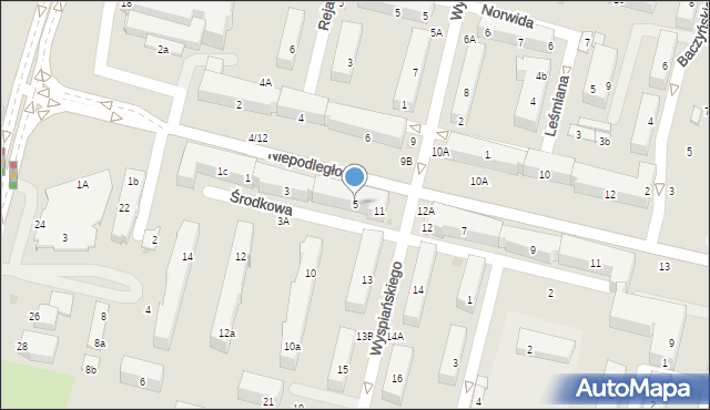 Świdnik, Niepodległości, 5, mapa Świdnika