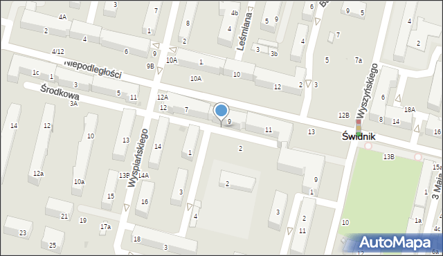 Świdnik, Niepodległości, 9A, mapa Świdnika