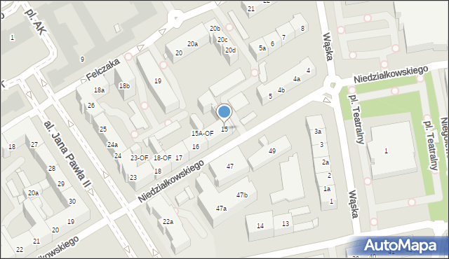 Szczecin, Niedziałkowskiego Mieczysława, 15, mapa Szczecina