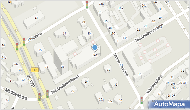 Szczecin, Niedziałkowskiego Mieczysława, 24a, mapa Szczecina