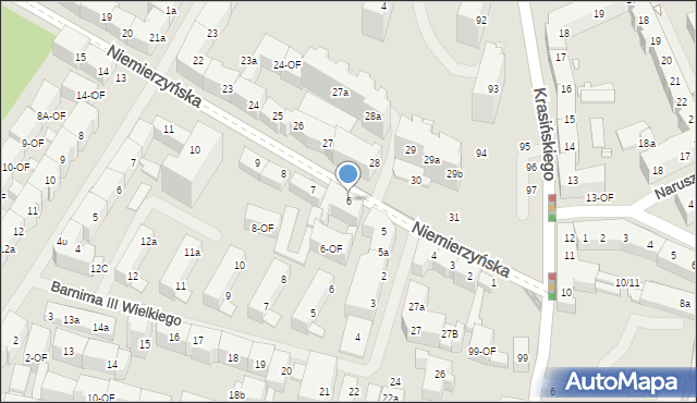 Szczecin, Niemierzyńska, 6, mapa Szczecina