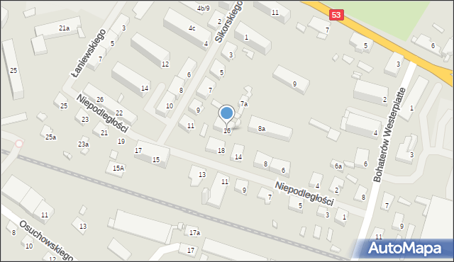 Szczytno, Niepodległości, 16, mapa Szczytno