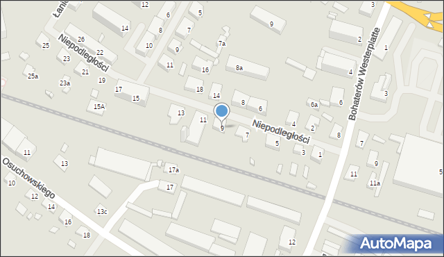 Szczytno, Niepodległości, 9, mapa Szczytno