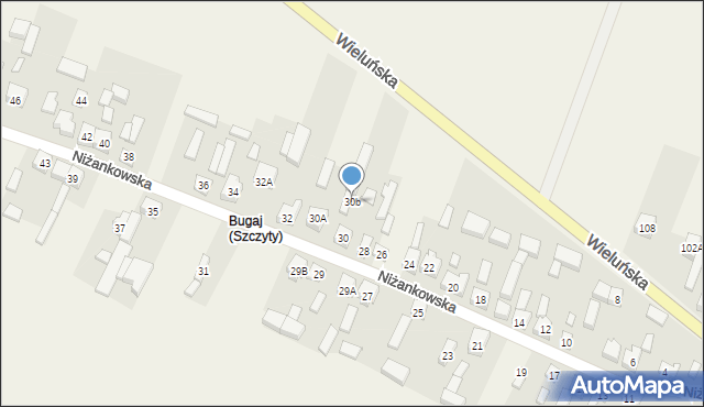 Szczyty, Niżankowska, 30b, mapa Szczyty