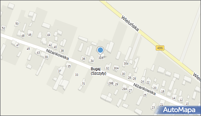 Szczyty, Niżankowska, 32A, mapa Szczyty