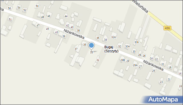 Szczyty, Niżankowska, 33, mapa Szczyty