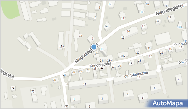 Szprotawa, Niepodległości, 14a, mapa Szprotawa