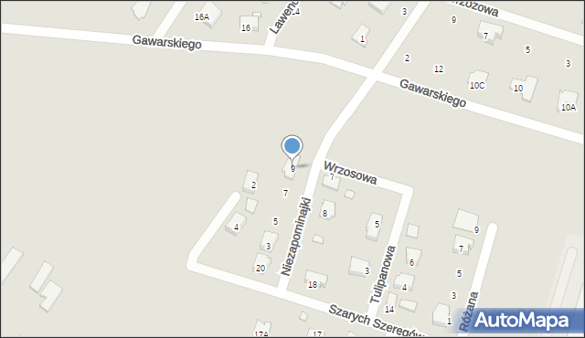 Tarczyn, Niezapominajki, 9, mapa Tarczyn