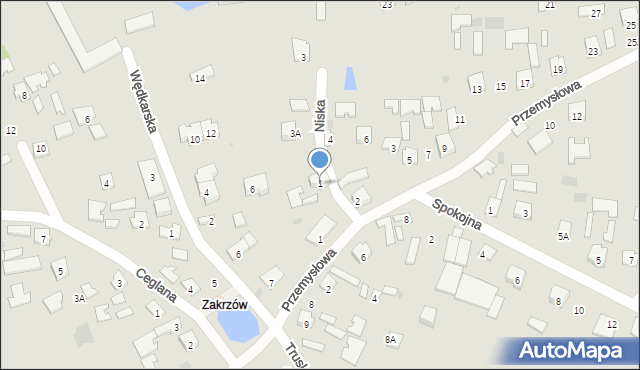 Tarnobrzeg, Niska, 1, mapa Tarnobrzegu