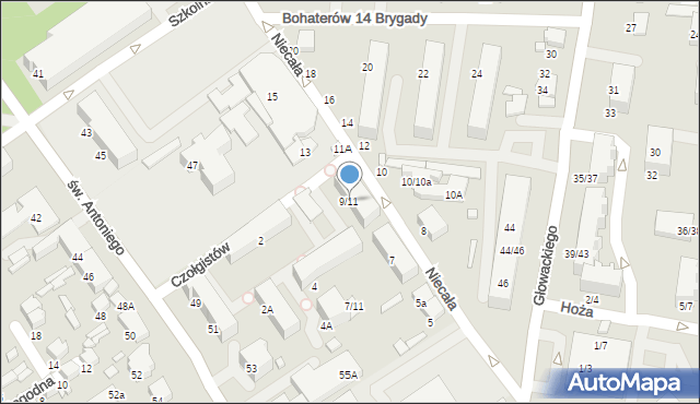 Tomaszów Mazowiecki, Niecała, 9/11, mapa Tomaszów Mazowiecki