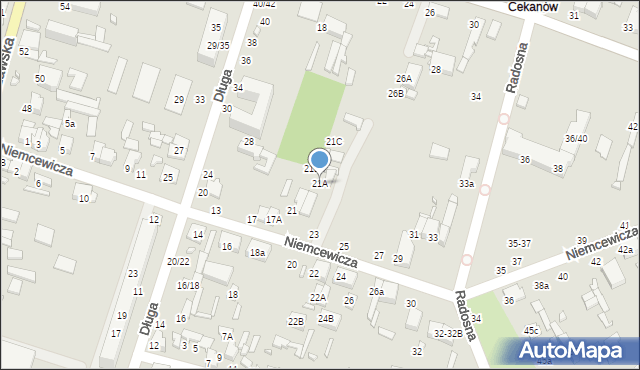 Tomaszów Mazowiecki, Niemcewicza Juliana Ursyna, 21A, mapa Tomaszów Mazowiecki