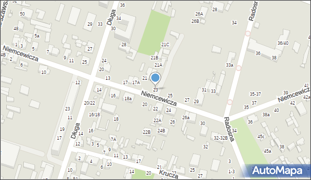 Tomaszów Mazowiecki, Niemcewicza Juliana Ursyna, 23, mapa Tomaszów Mazowiecki