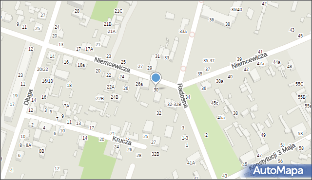 Tomaszów Mazowiecki, Niemcewicza Juliana Ursyna, 30, mapa Tomaszów Mazowiecki