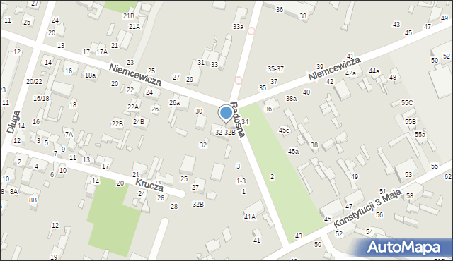 Tomaszów Mazowiecki, Niemcewicza Juliana Ursyna, 32A, mapa Tomaszów Mazowiecki