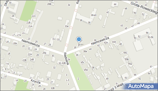 Tomaszów Mazowiecki, Niemcewicza Juliana Ursyna, 37, mapa Tomaszów Mazowiecki
