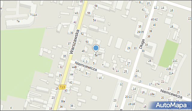 Tomaszów Mazowiecki, Niemcewicza Juliana Ursyna, 5a, mapa Tomaszów Mazowiecki