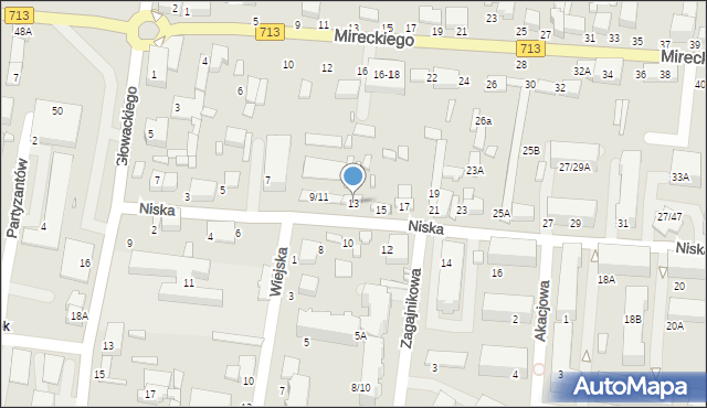 Tomaszów Mazowiecki, Niska, 13, mapa Tomaszów Mazowiecki