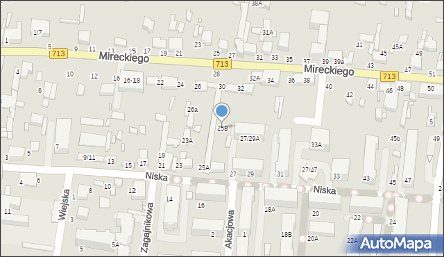 Tomaszów Mazowiecki, Niska, 25B, mapa Tomaszów Mazowiecki