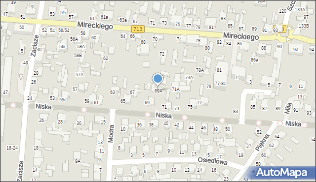 Tomaszów Mazowiecki, Niska, 69A, mapa Tomaszów Mazowiecki
