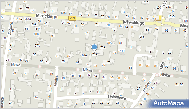 Tomaszów Mazowiecki, Niska, 71A, mapa Tomaszów Mazowiecki