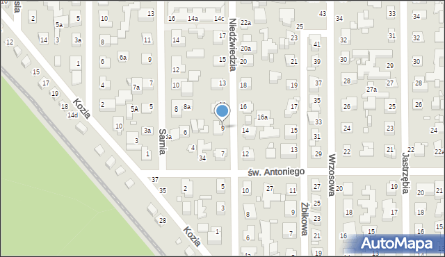 Toruń, Niedźwiedzia, 9, mapa Torunia