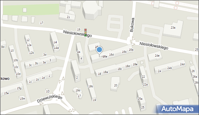 Toruń, Niesiołowskiego Tymona, 16f, mapa Torunia