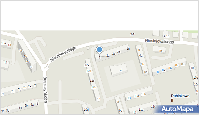 Toruń, Niesiołowskiego Tymona, 2, mapa Torunia