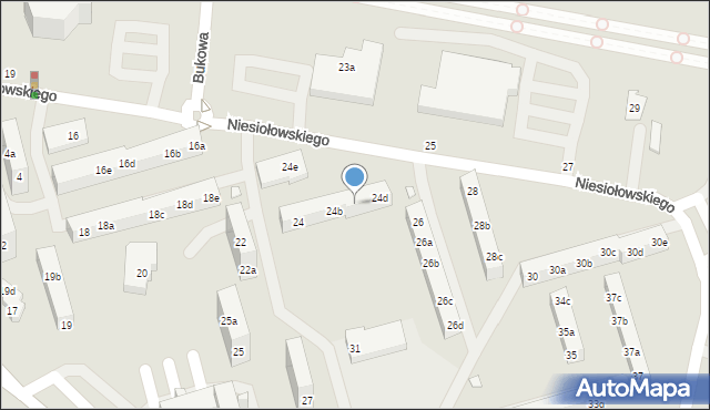 Toruń, Niesiołowskiego Tymona, 24c, mapa Torunia